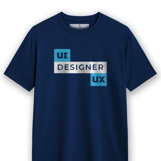 UI UX Designer Tshirt- Navy Blue Round Neck UI UX T-shirt