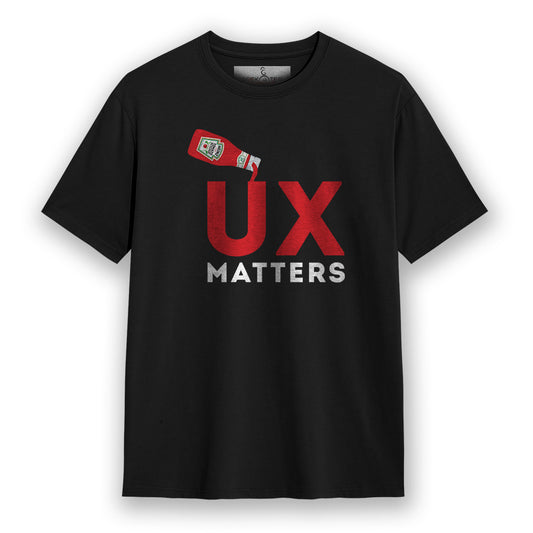 UX Matters- Black Round Neck UI UX T-shirt