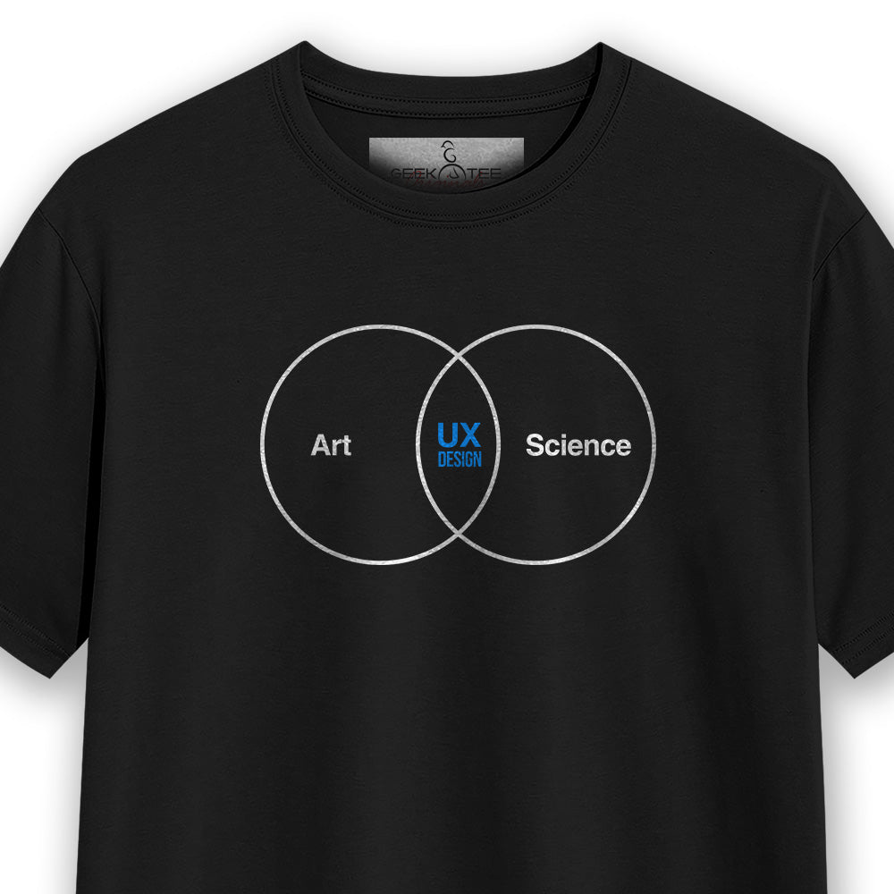 Art Meets Science- Black Round Neck UI UX T-shirt