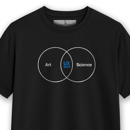 Art Meets Science- Black Round Neck UI UX T-shirt