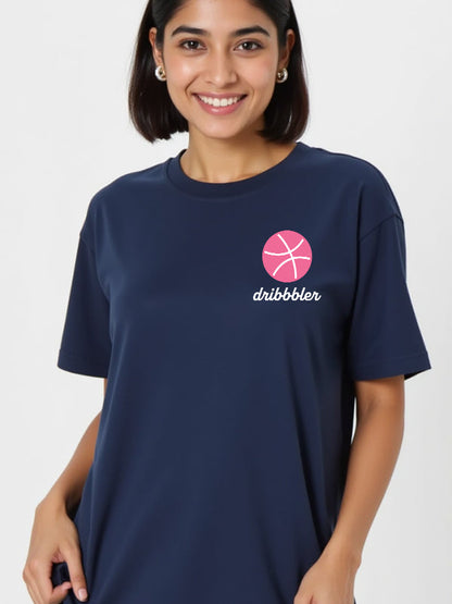 Dribbler- Navy Blue Round Neck UI UX T-shirt