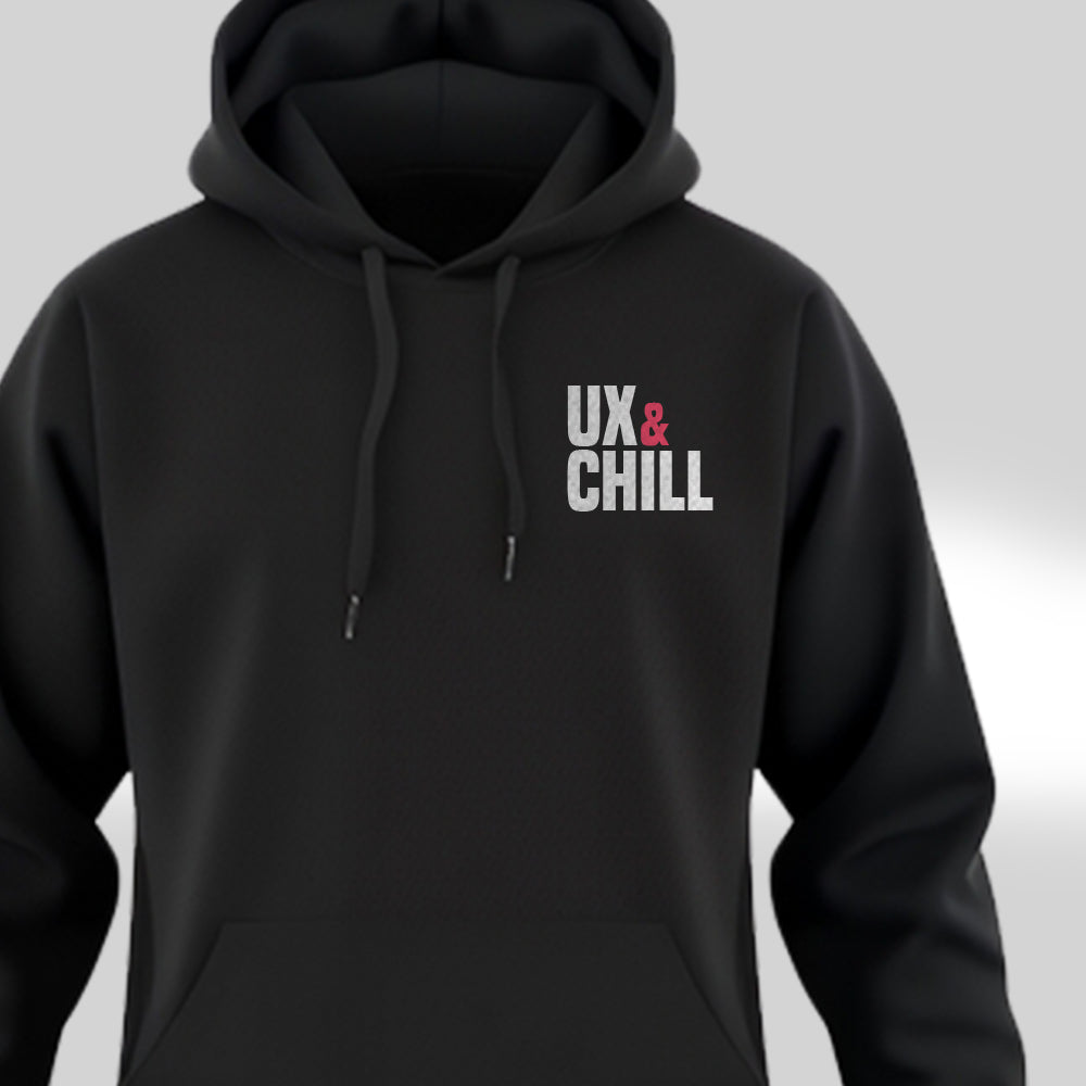 UX & Chill Pocket - Black UI UX Hoodie