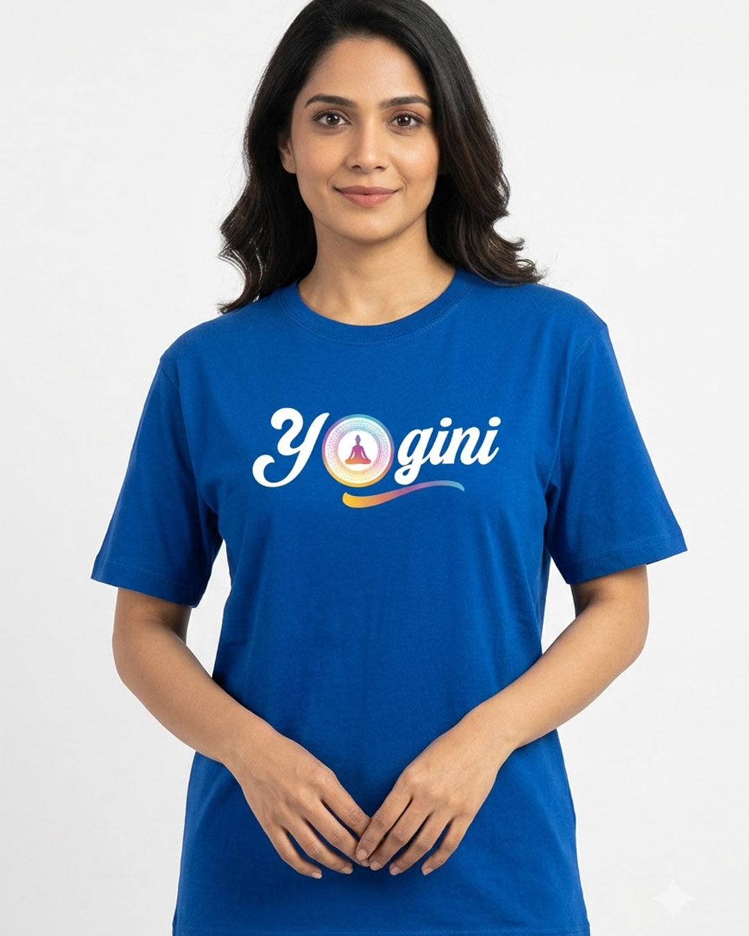 Yogini Chakra- Royal Blue Round Neck Yoga T-shirt