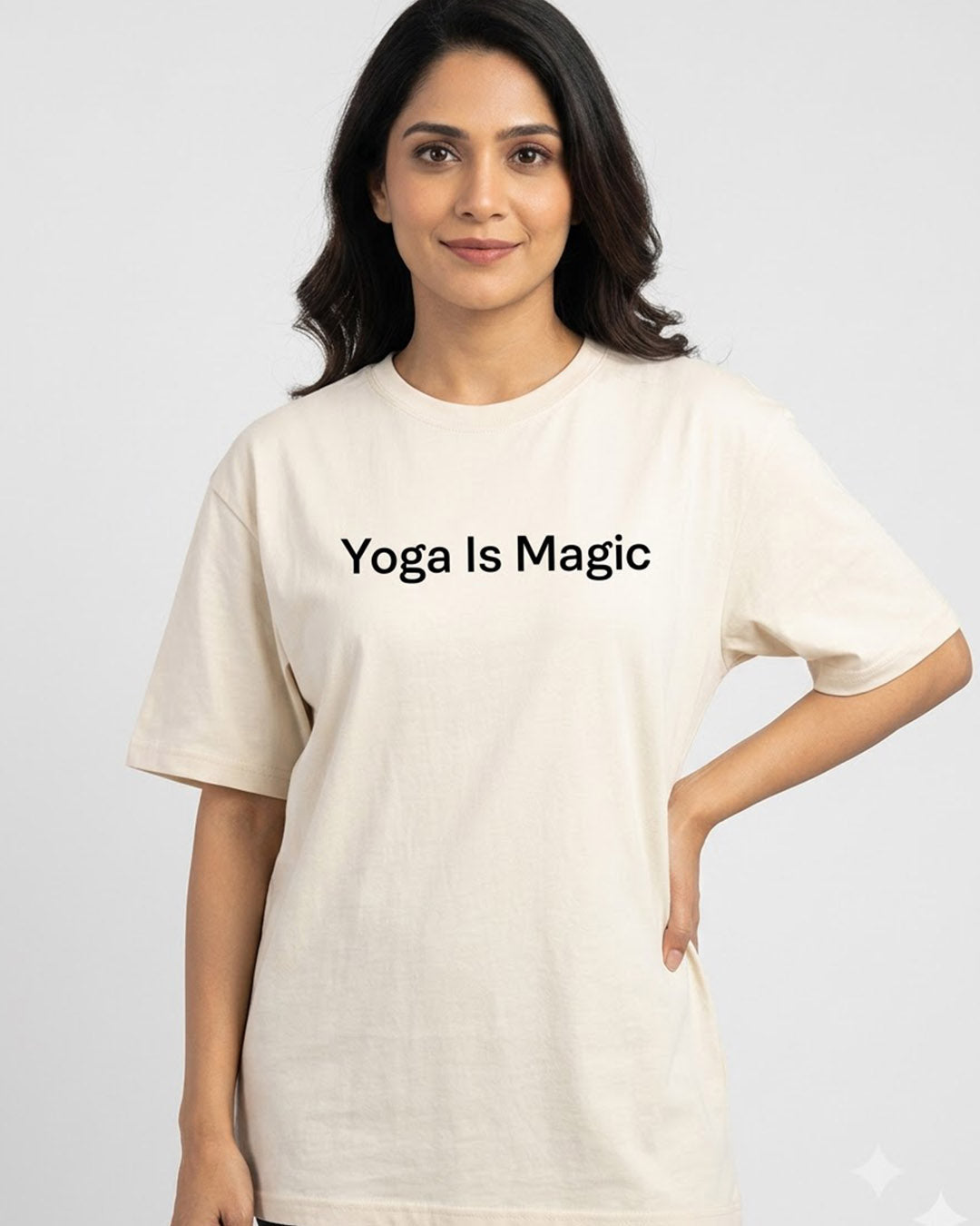 Yoga is Magic- White Round Neck Yoga T-shirt