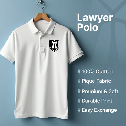 Advocate Icon- White Lawyer Polo T-shirt