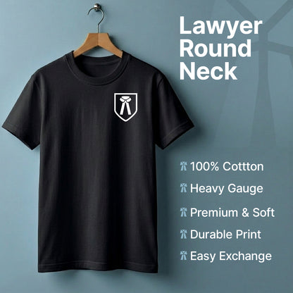 Advocate Icon- Black Round Neck Lawyer T-shirt