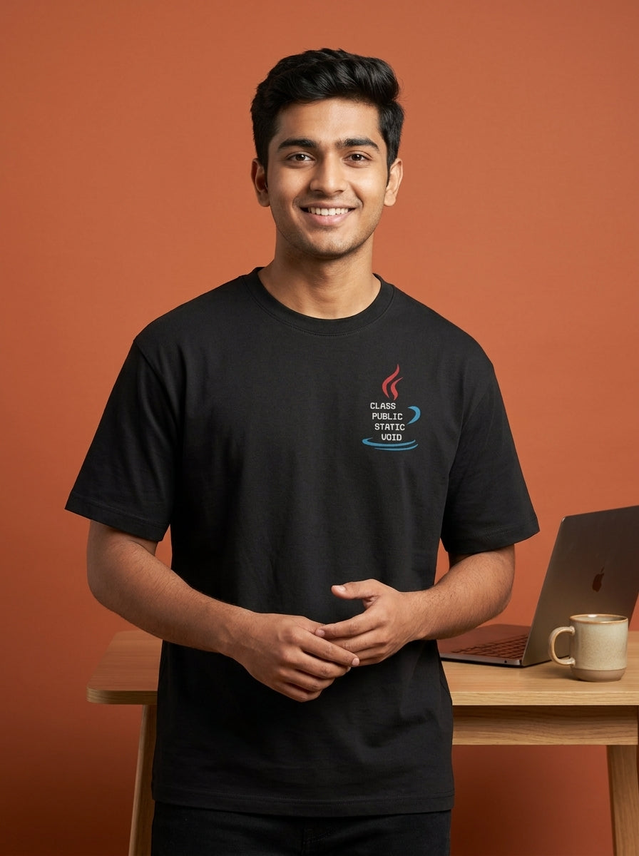Void Java - Black Coding Round Neck T-shirt