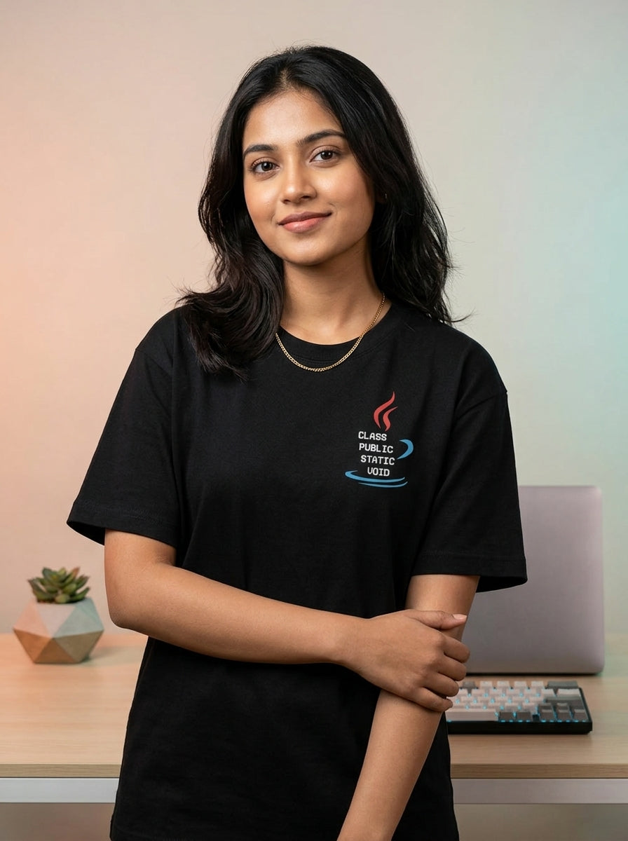 Void Java - Black Coding Round Neck T-shirt
