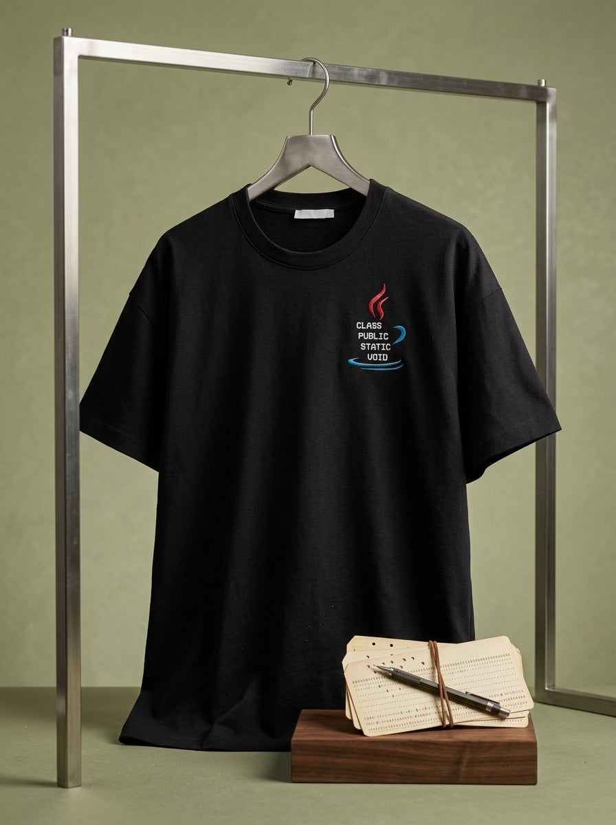 Void Java - Black Coding Round Neck T-shirt