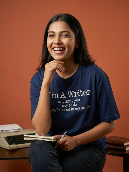 I am a Writer- Navy Blue Round Neck Writer T-shirt