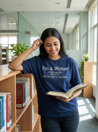 I am a Writer- Navy Blue Round Neck Writer T-shirt