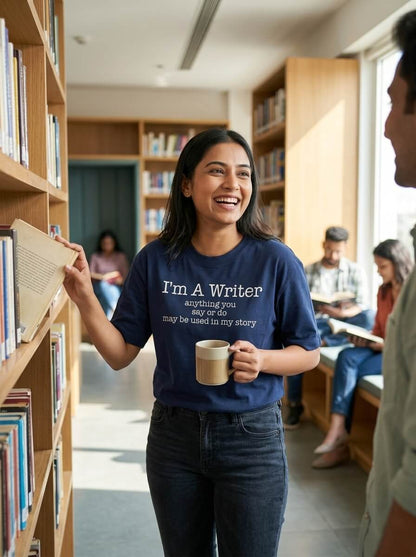 I am a Writer- Navy Blue Round Neck Writer T-shirt