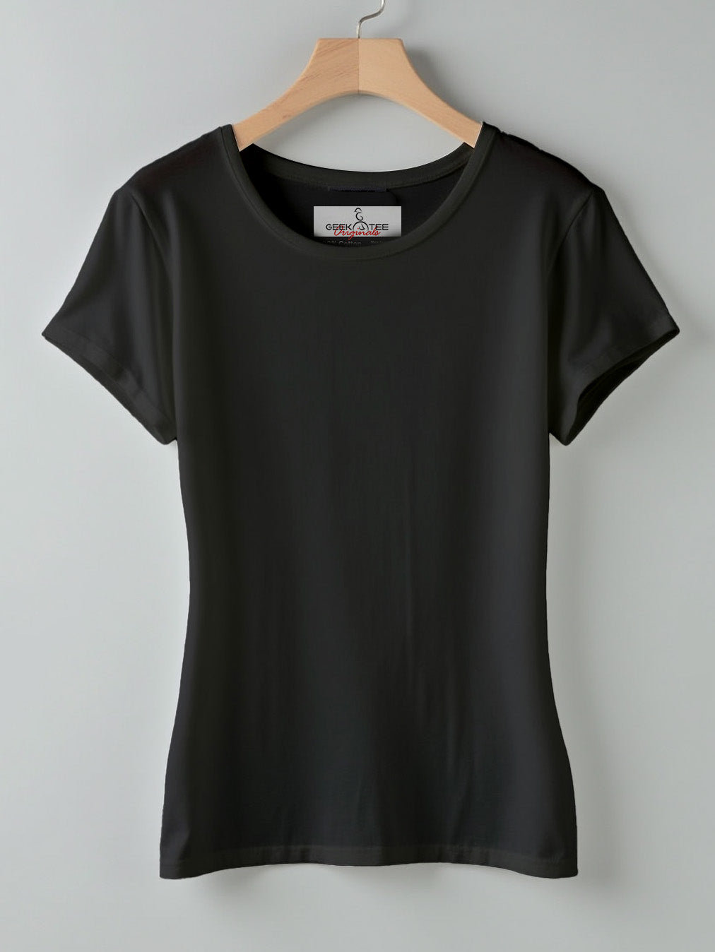 Black- Solid Women's Round Neck T-shirt
