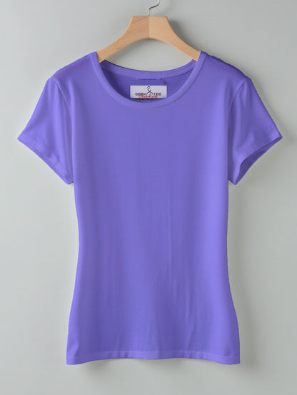 Lavender- Solid Women's  Round Neck T-shirt
