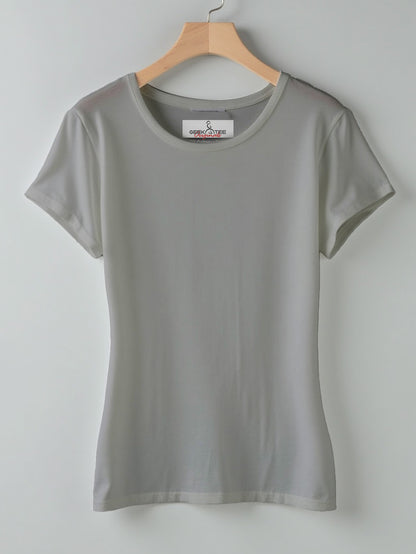 Grey- Solid Women's Round Neck T-shirt