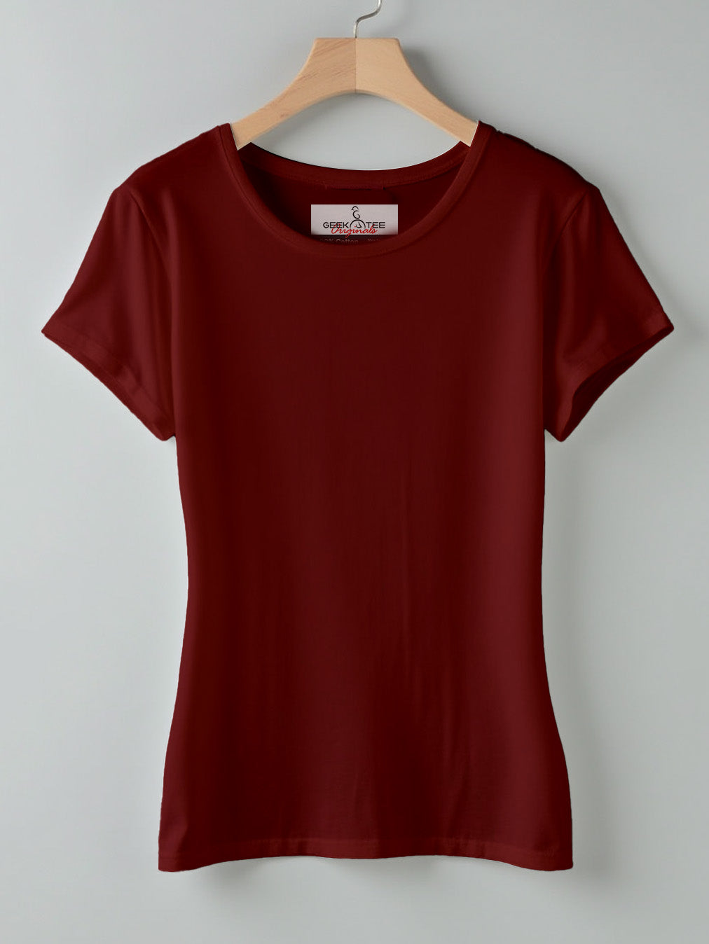 Maroon- Solid Women's Round Neck T-shirt