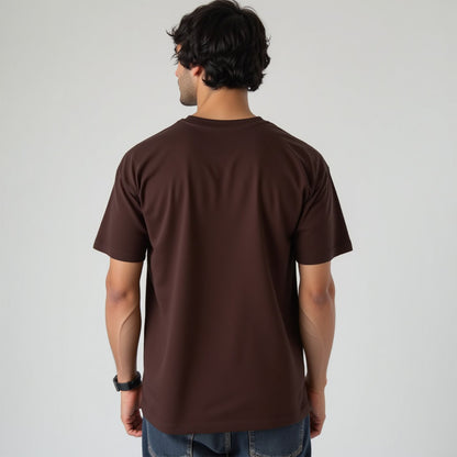 Lekhak- Coffee Brown Round Neck Writer T-shirt