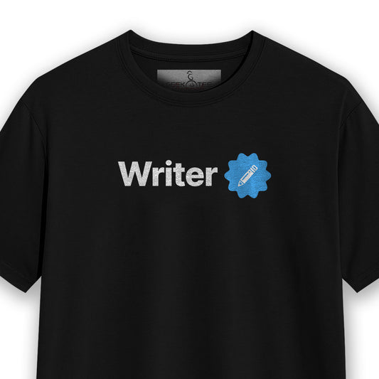 Writer Verified- Black Round Neck Writer T-shirt
