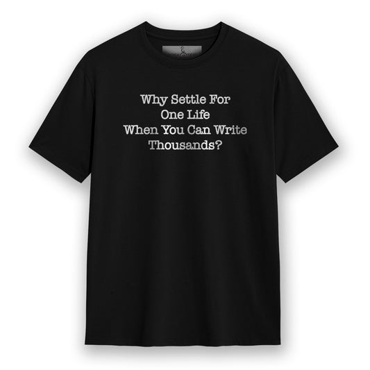 Write Thousands- Black Round Neck Writer T-shirt