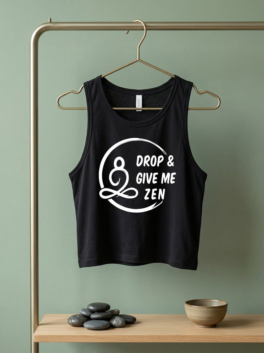 Give me a Zen- Black Yoga Crop Tank Top
