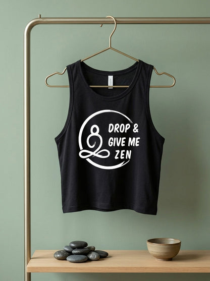 Give me a Zen- Black Yoga Crop Tank Top