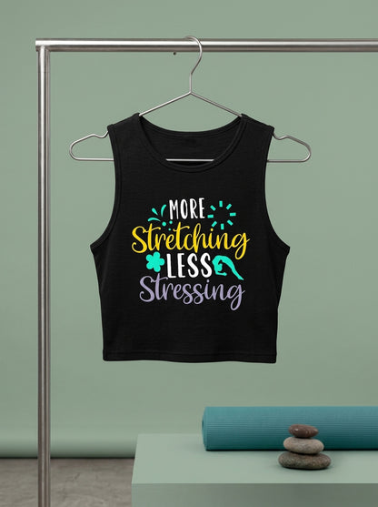 More Stretching- Black Yoga Crop Tank Top