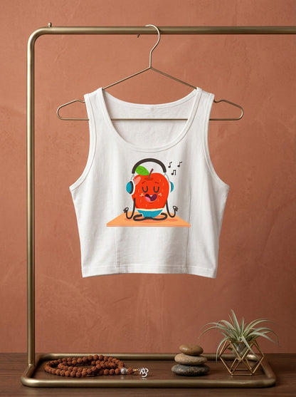 Meditation- White Yoga Crop Tank Top