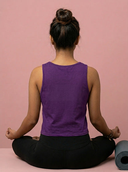 Yoga Teacher- Purple Yoga Crop Tank Top