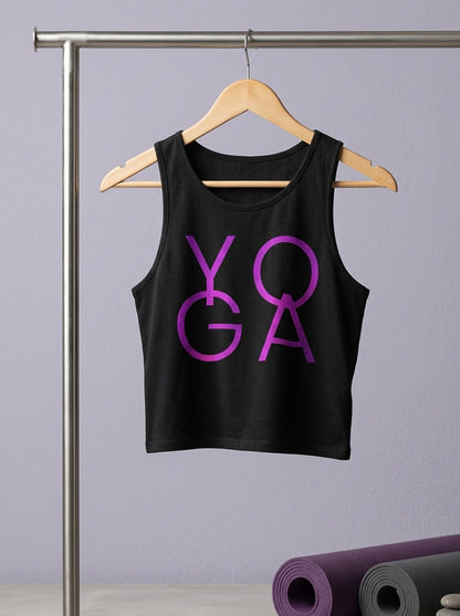 Yoga Word- Black Yoga Crop Tank Top
