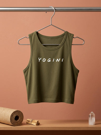 Yogini- Olive Green Yoga Crop Tank Top
