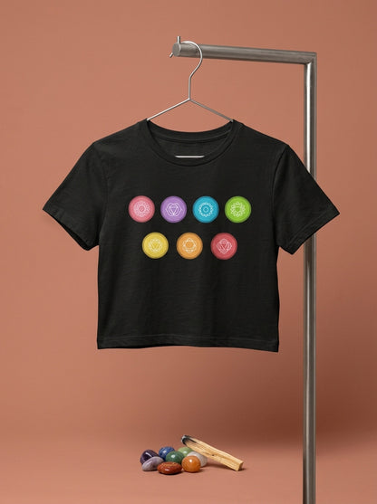 Yoga Chakras- Black Yoga Crop Top
