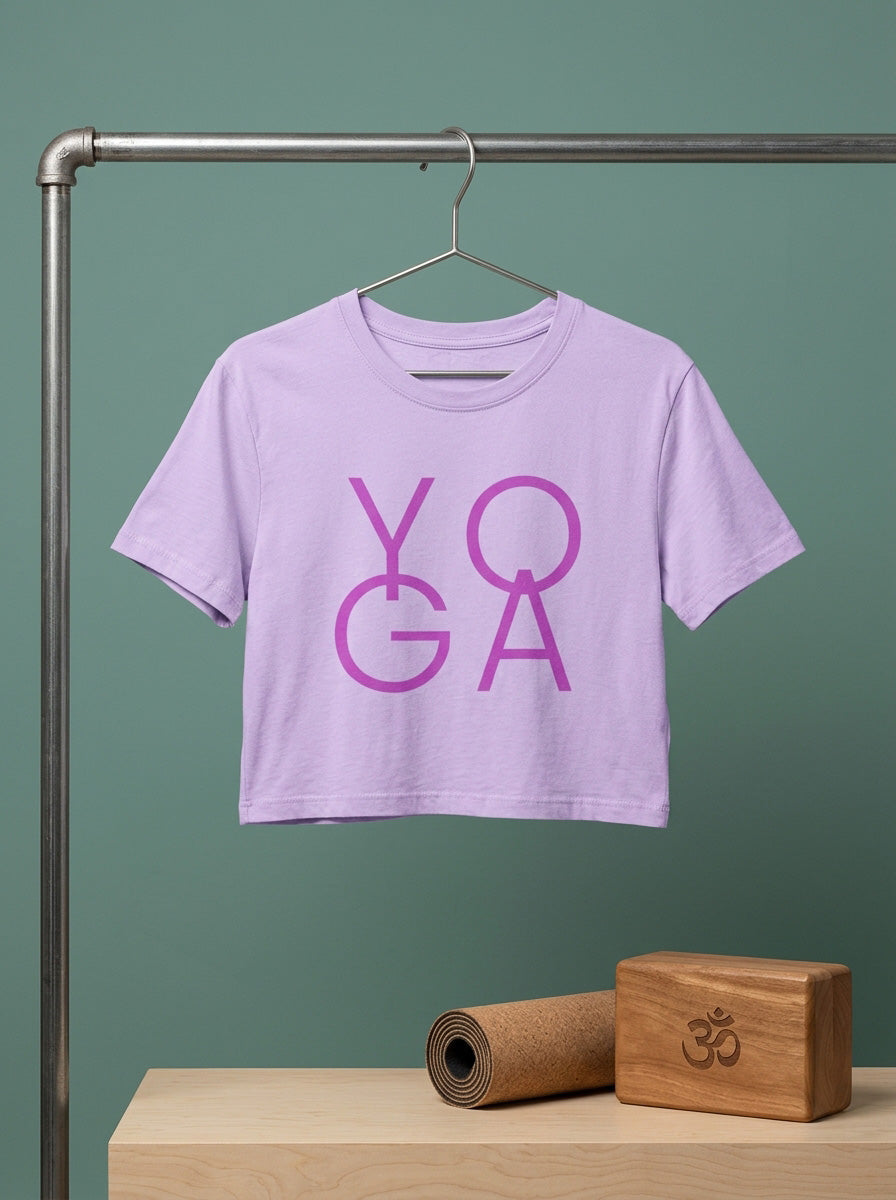 Yoga Word- Lavender Yoga Crop Top