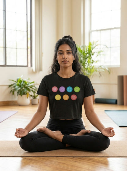 Yoga Chakras- Black Yoga Crop Top