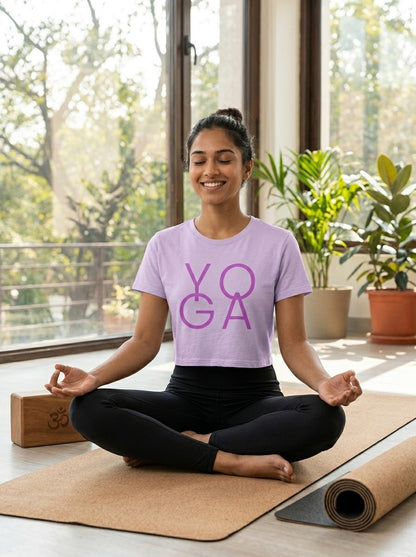 Yoga Word- Lavender Yoga Crop Top