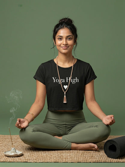 Yoga High- Black Yoga Crop Top