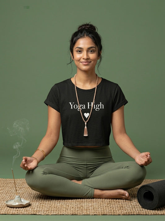 Yoga High- Black Yoga Crop Top