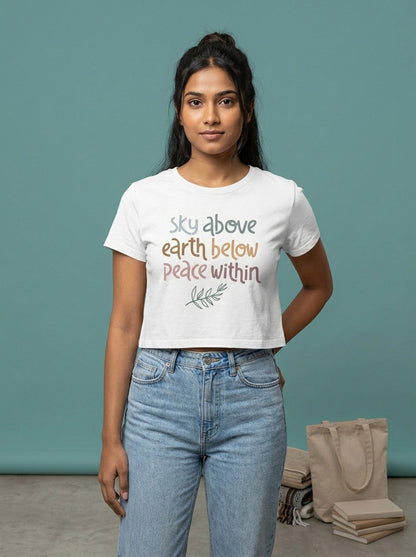 Peace Within- White Yoga Crop Top