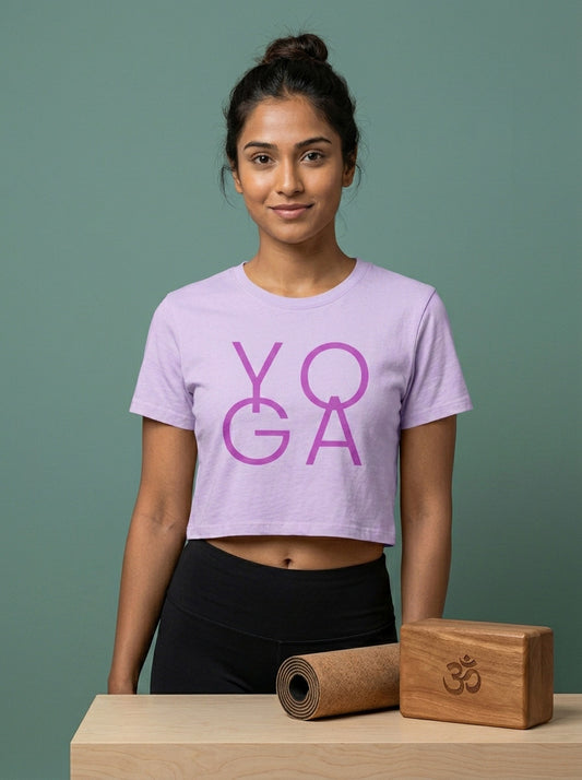 Yoga Word- Lavender Yoga Crop Top