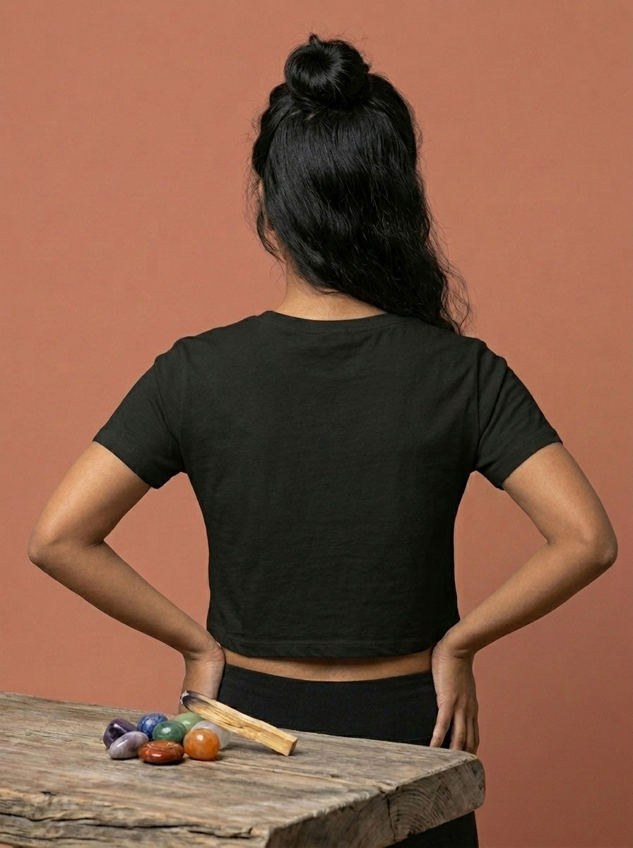 Yoga Chakras- Black Yoga Crop Top