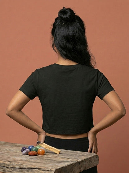 Yoga Chakras- Black Yoga Crop Top