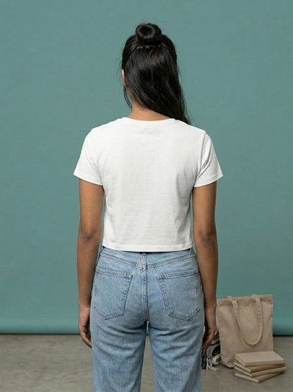 Peace Within- White Yoga Crop Top