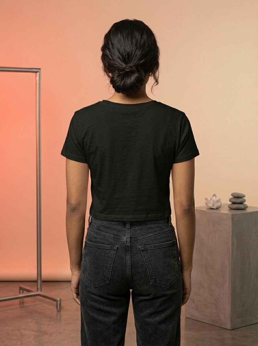 Energy you attract- Black Yoga Crop Top