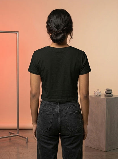 Energy you attract- Black Yoga Crop Top