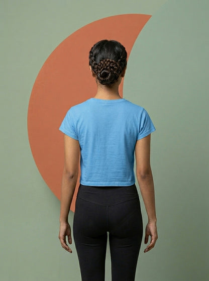 Yoga Is my Superpower- Sky Blue Yoga Crop Top
