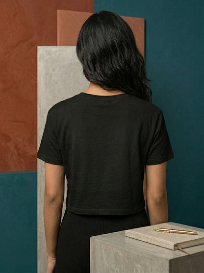 Start Again- Black Yoga Crop Top