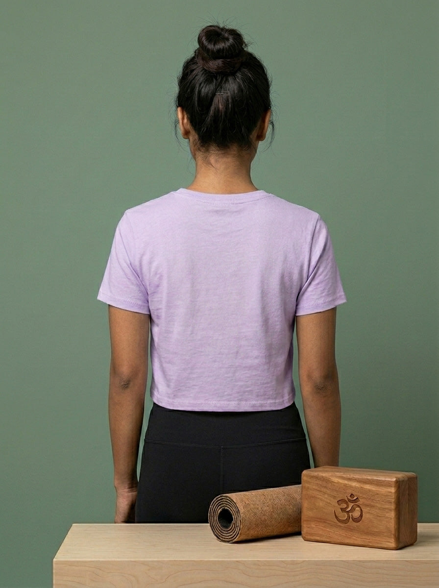 Yoga Word- Lavender Yoga Crop Top