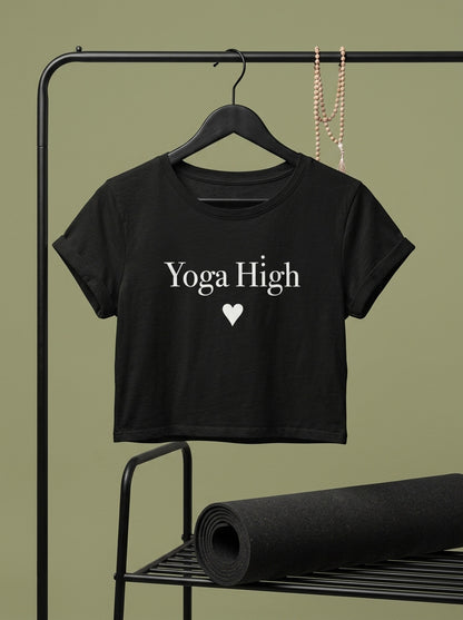 Yoga High- Black Yoga Crop Top