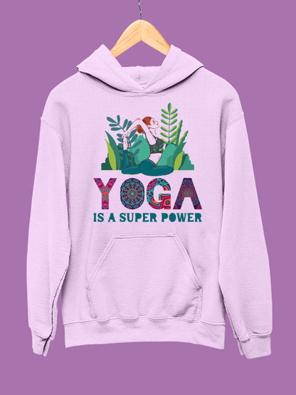 Yoga Super Power- Light Pink Yoga Hoodie