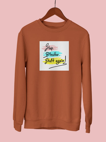 Start Again- Coral Yoga Sweatshirt