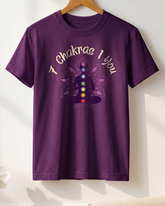 One You- Purple Round Neck Yoga T-shirt